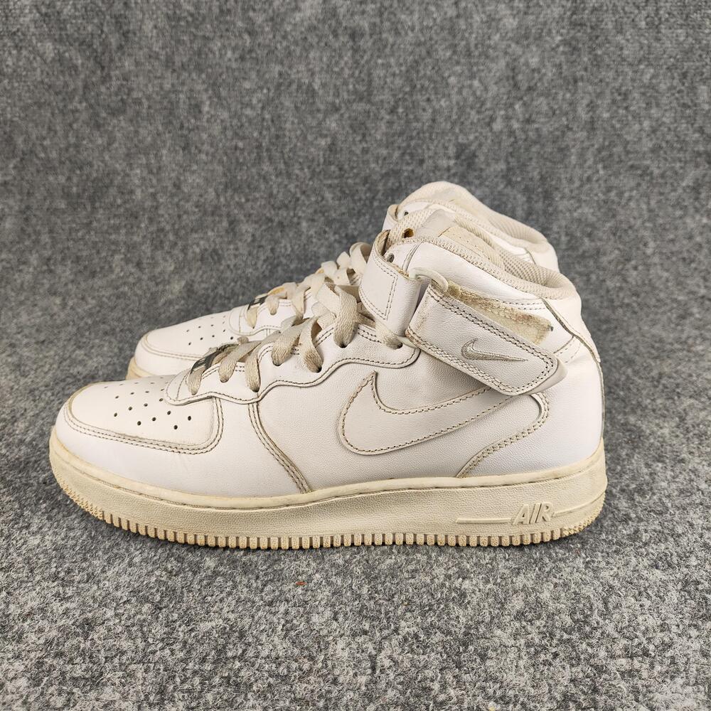 Nike Air Force 1 Mid Shoes Mens Size 8.5 White Leather Sneakers 315123-111